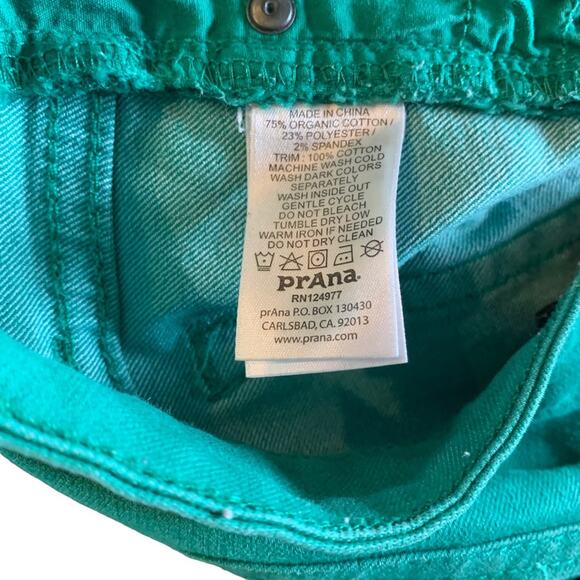 Prana Womens green ombre jeans with ankle zipper size 2 26 - Picture 5 of 7